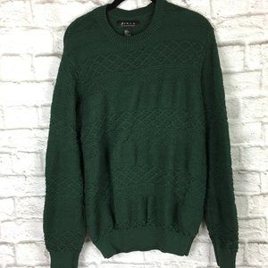 21men Patterned Knit Green Sweater Size L
